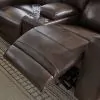 Ashley Furniture PCU6450618 Crossplex - Power Reclining Loveseat / Console / Adjustable Headrest - Smoke