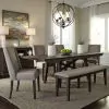 Liberty Furniture 152-CD-O6TRS Double Bridge - 6 Piece Trestle Table Set (Upholstered Chairs) - Dark Chestnut