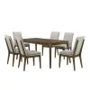 New Classic 40-7185BN-D6C New Classic 40-7185BN-D6C Maggie - Dining Table With 6 Natural Chairs - Dark Brown
