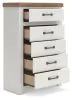 Benchcraft® B4615-46 Savonport - Five Drawer Chest - White / Brown
