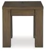 Ashley Furniture T763-2 Rosswain - Square End Table - Warm Brown