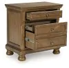 Ashley Furniture PCB779-92 Feddinger - Two Drawer Night Stand - Medium Brown