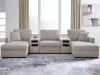 Benchcraft® 68605S43 Benchcraft® 68605S43 ModMax Luxe - 5-Piece Double Chaise Sectional With Audio Consoles - Flint