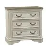 Liberty Furniture 244-BR64 Magnolia Manor - 3 Drawer Bedside Chest With Charging Station - Antique White