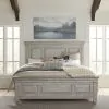 Liberty Furniture 824-BR-KPBDM Liberty Furniture 824-BR-KPBDM Heartland - 3 Piece Bedroom Set (King Panel Bed, Dresser & Mirror) - Antique White & Tobacco Tops