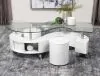 Coaster Fine Furniture 703400 Buckley - 3 Piece Coffee Table And Stools Set - White High Gloss