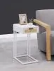 Coaster Fine Furniture 931632 Amherst - 1-Drawer Radio Weave Cane Metal Side Table - White