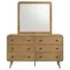 Coaster Fine Furniture 225093M Robyn - 6-Drawer Bedroom Dresser And Mirror - Light Ash