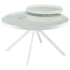 Coaster Fine Furniture 706258 Briggs - Round Marble Printed Glass Top Coffee Table - White