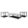 New Classic T4138-3P-LGY Linea - 3 Piece Occasional Set (1 Coffee & 2 End Tables) - Light Gray