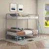 Coaster Fine Furniture 460334SVR Carson - Metal Twin Over Twin Bunk Bed - Glossy Silver