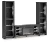 Ashley Furniture W2721W2 Cayberry - 3-Piece Entertainment Center With Electric Fireplace - Black