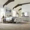 Liberty Furniture 824-BR-CPBDMCN Liberty Furniture 824-BR-CPBDMCN Heartland - 5 Piece Bedroom Set (California King Panel Bed, Dresser & Mirror, Chest, Nightstand) - Antique White / Tobacco Tops