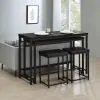 Coaster Fine Furniture 182724 Hawes - 4 Piece Multipurpose Counter Height Table Set - Black