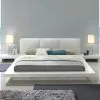 Furniture of America CM7550EK-BED Christie - Eastern King Padded Headboard Bed - White