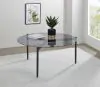 CoasterEveryday 710168 Rosalie - Round Smoked Glass Top Coffee Table - Sandy Black