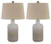 Ashley Furniture L121854 Marnina - Ceramic Table Lamp (Set of 2) - Taupe