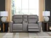 Ashley Furniture PCU1090018 5Z-Comfort - Power Reclining Loveseat With Console / Adj Headrest - Coin