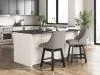 Ashley Furniture D618-224 Neymorton - Upholstered Swivel Barstool (Set of 2) - Dark Grayish Brown