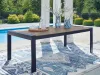 Ashley Furniture PCP587-625 East Beach - Rectangular Dining Table With Umbrella Option - Blue