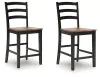 Ashley Furniture D634-124 Wildenauer - Barstool (Set of 2) - Brown / Black