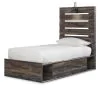 Ashley Furniture B211B11 Ashley Furniture B211B11 Drystan - Twin Panel Bed With 4 Side Drawers - Brown / Beige