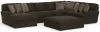 Jackson Furniture Industries 4376/72/75/30/28-49 Jackson Furniture Industries 4376/72/75/30/28-49 Mammoth - 3 Piece Sectional With Cocktail Ottoman (LSF Chaise) - Chocolate