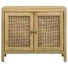 CoasterEssence 953555 Zamora - 2-Door Wood Accent Cabinet With Woven Cane - Natural