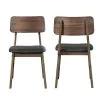 New Classic D1750-20 Thea - Wood Back Side Chair With Black Seat (Set of 2) - Walnut