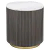 Coaster Fine Furniture 710418-S3 Jason - 3 Piece Round Marble Coffee And End Table Set - White
