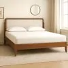 New Classic 00-B1862HW-300 Hawthorne - 5/0 Queen Platform Bed With White Upholstered Headboard - Brown