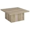 Coaster Fine Furniture 710878 Devar - Square Engineered Wood Coffee Table - Distressed Pine
