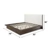 ACME BD07272Q Zoey - Queen Bed - Cream Linen & Brown Oak