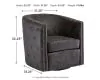 Ashley Furniture A3000202 Brentlow - Swivel Accent Chair - Distressed Black