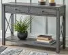 Ashley Furniture T175-4 Freedan - Console Sofa Table - Grayish Brown