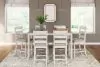 Ashley Furniture D394-423 Skempton - Counter Height Dining Table and Bar Stools (Set of 7) - White / Light Brown