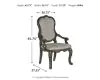 Ashley Furniture D947-01A Maylee - Dining Upholstered Arm Chair (Set of 2) - Dark Brown