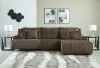 Ashley Furniture 92705S6 Ashley Furniture 92705S6 Top Tier - 3-Piece Reclining Sectional Sofa With Raf Chaise - Chocolate