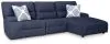 Ashley Furniture 93607S6 Ashley Furniture 93607S6 Acklen Place - 3-Piece Power Reclining Sectional With RAF Power Reclining Back Chaise - Navy