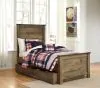 Ashley Furniture B446B8 Ashley Furniture B446B8 Trinell - Twin Panel Bed With 1 Large Storage Drawer - Brown