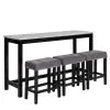 New Classic D400-B3S-GRY Celeste - 4 Piece Dining Set (Theater Bar Table & 3 Stools) - Gray