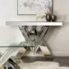 CoasterElevations 723449 Taffeta - V-Shaped Mirrored Entryway Console Table - Silver