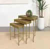 Coaster Fine Furniture 936156 Tristen - 3 Piece Demilune Nesting Table - Brown And Gold