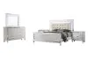 New Classic 02-9698W-15N New Classic 02-9698W-15N Valentino - 6/6 Eastern King 5 Piece Bedroom Set (Bed & Dresser & Mirror & 2 Nightstands) - White