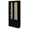 Coaster Fine Furniture 953478 Hawthorne - 4-Shelf Glass Door Tall Cabinet With Drawers - Black