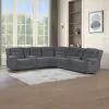 New Classic 27-U2540-3PM Redondo - Power 3 Piece Ssectional (2 Loveseats & Wedge) - Dark Gray