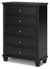 Ashley Furniture B687-46 Lanolee - Five Drawer Chest - Black
