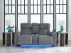 Ashley Furniture PC4980218 Studio Cave - Power Reclining Loveseat with Console - Steel