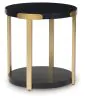 Ashley Furniture T410-13 Shylore - Occasional Table Set (Set of 3) - Black / Brass Finish