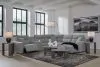 Ashley Furniture 65906S6 Ashley Furniture 65906S6 Modmax II - 6-Piece Power Reclining Sectional With RAF Press Back Power Chaise And Сonsole - Salt And Pepper